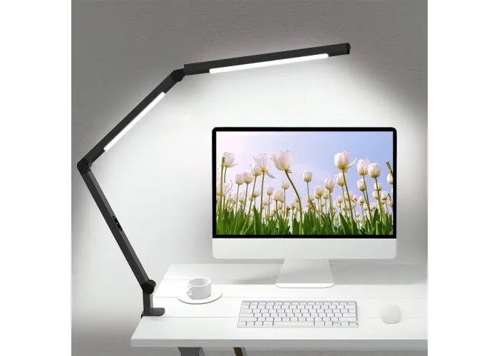 Skrivebordslampe LED lampe - Med svingarm - 560 Lumen - Sort