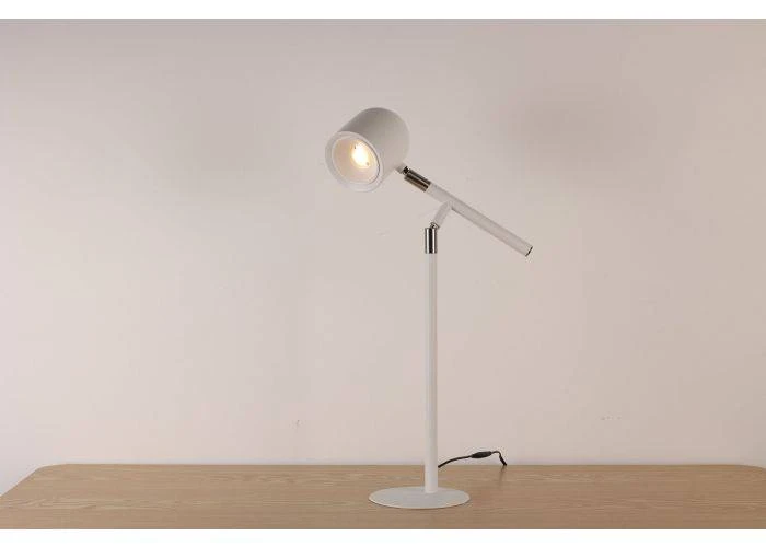 Klassisk & Minimalistisk Skrivebordslampe - Med Base & Transformbar arm - Hvid