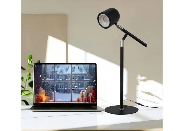 Klassisk & Minimalistisk Skrivebordslampe - Med Base & Transformbar arm - Sort