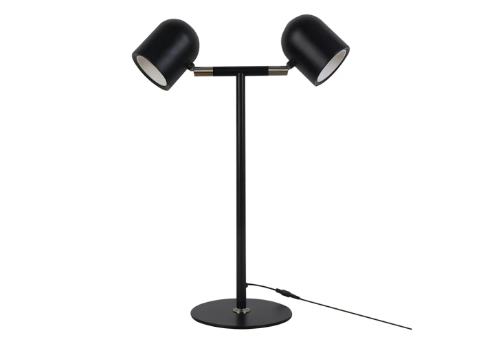 Minimalistisk Skrivebordslampe - Med Base & To lamper - Sort