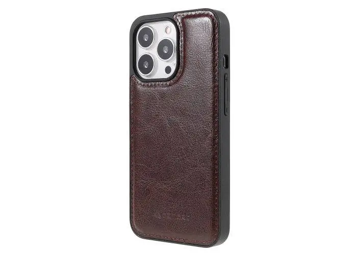 iPhone 13 Pro Max - Azmaro Original ægte læder cover/etui - Brun