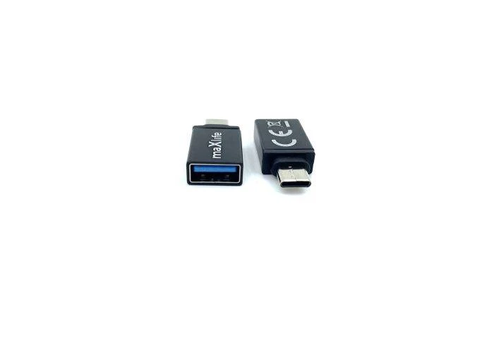 Maxlife USB-C til USB-A 60W adapter - Sort