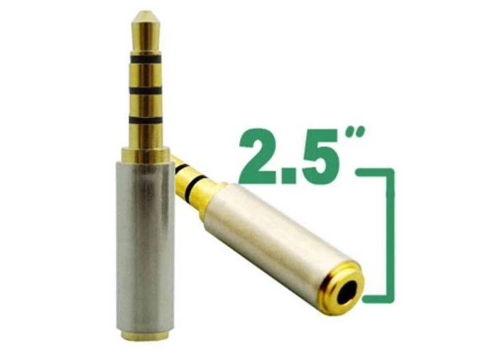 Minijack 3.5mm til microjack 2.5mm adapter - Guld