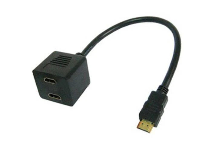 HDMI til 2x HDMI splitter adapter kabel - Guld connectors - Fuld HD