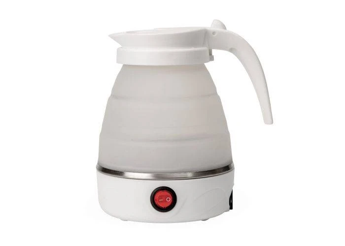 Platinet foldelig ElKedel/Vandkoger i rustfrit stål & silikone - 1.2L / 1200W - Hvid