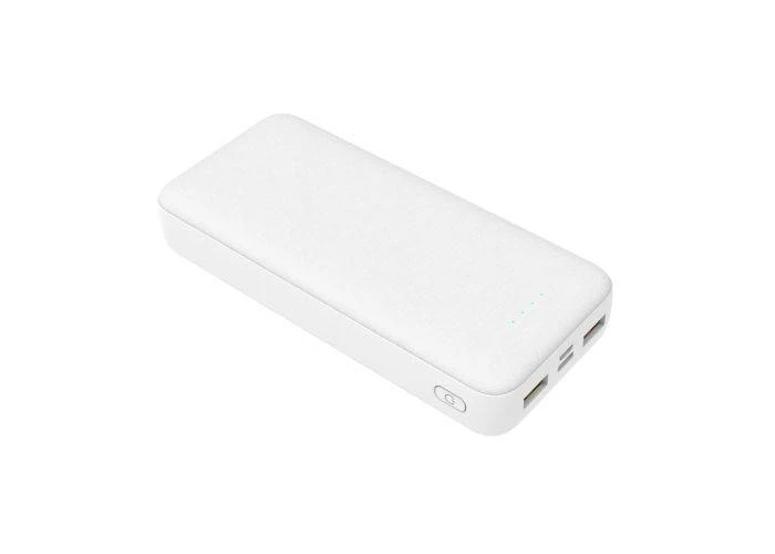 Platinet Powerbank 20000mAh - Inkl. 20W USB-C vægoplader og kabel - Hvid