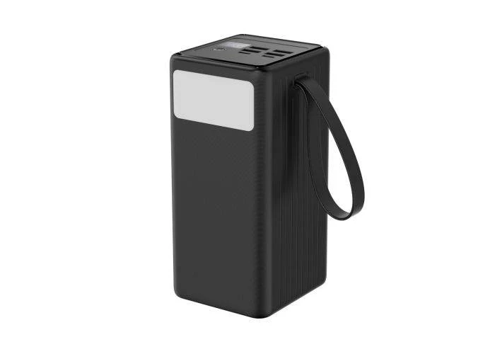 Platinet Powerbank 60000mAh / PD 20W Quick charge - med lommelygte - Sort
