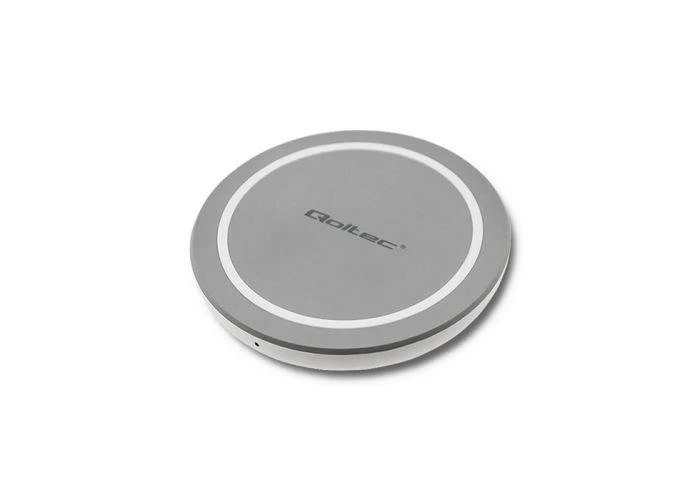 Qoltec Trådløs oplader 10W - QC 3.0 Quickcharge - Grå/sølv
