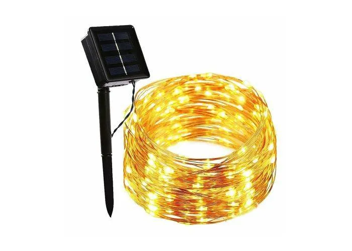 Forever LED Lyskæde med SOLCELLER - 200 LED lys / 22m - Varm hvid