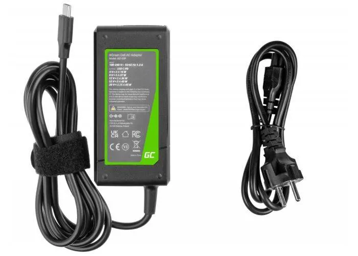 USB-C PD strømforsyning / oplader 45W - MacBook / Laptop / Microsoft Surface / HP / Dell / Asus