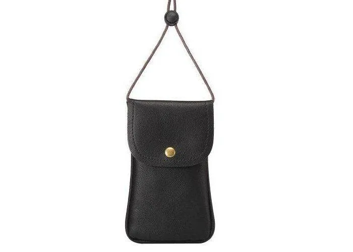 Universal læder Taske / pouch med Rem - Sort
