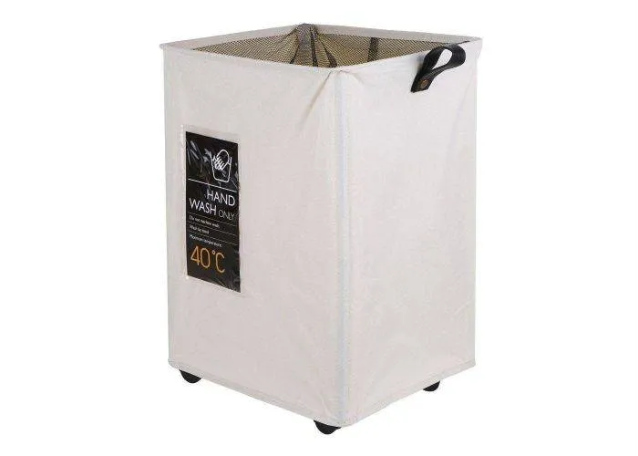 Vasketøjskurv 40 x 34 x 58 cm foldbar og med hjul - SMART DESIGN