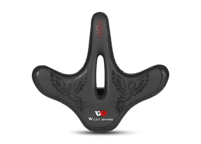 WEST BIKING bred cykelsadel - Ergonomisk / Vandtæt - Sort