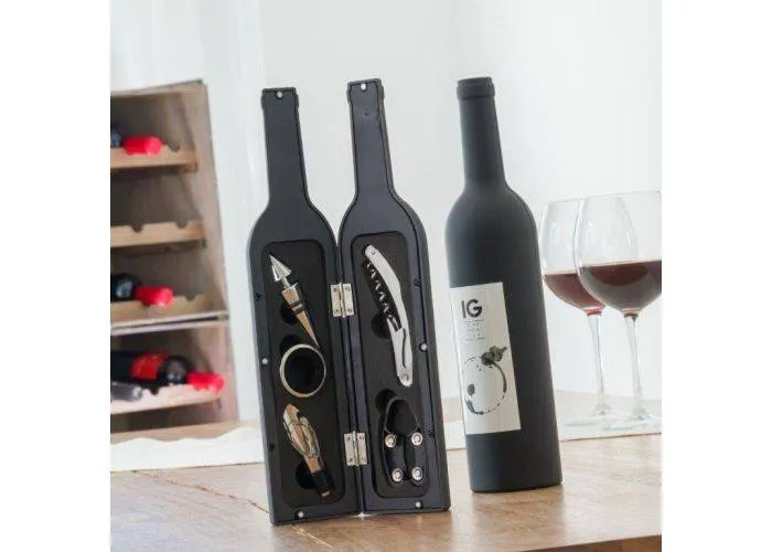 Sommelier Vinsæt Som Flaske - Sæt med 5 dele - Sort