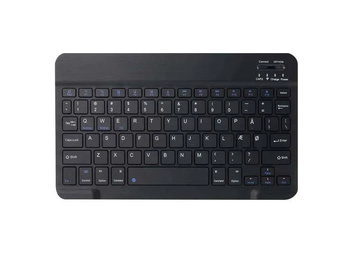 iPad / tablet /PC - Slim Trådløs bluetooth tastatur med DANSK layout - Sort