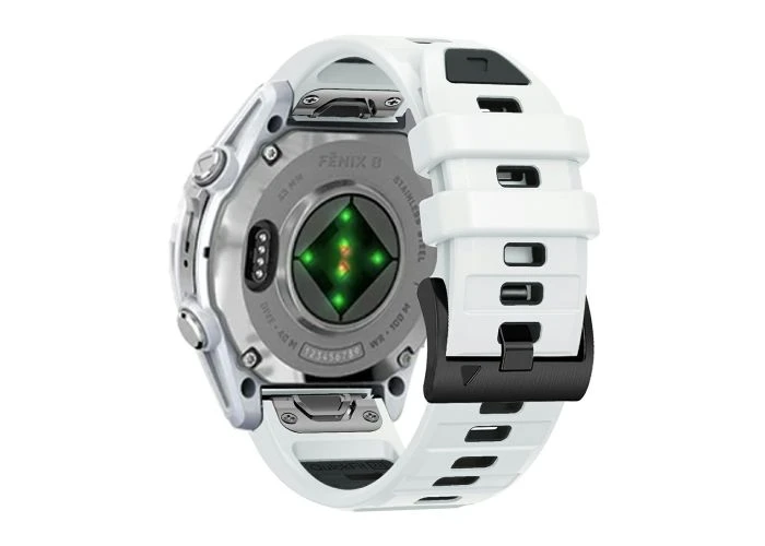  Garmin Fenix 8/7 47mm - Silikone urrem 22mm med QuickRelease - Hvid/sort