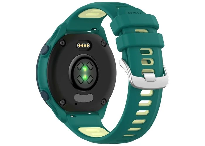 Garmin Forerunner 245 / 245 Music - Silikone urrem 20mm - Dual color - Grøn/lysegul