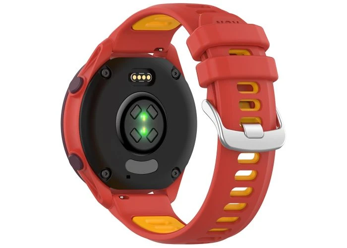 Garmin Venu 2 Plus - Silikone urrem 20mm - Dual color - Vinrød/mango