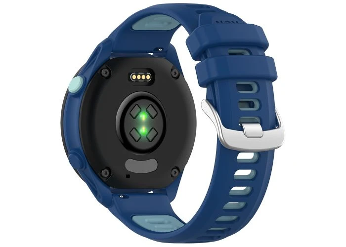 Garmin Vivomove HR Sport - Silikone urrem 20mm - Dual color - Mørkeblå/lyseblå