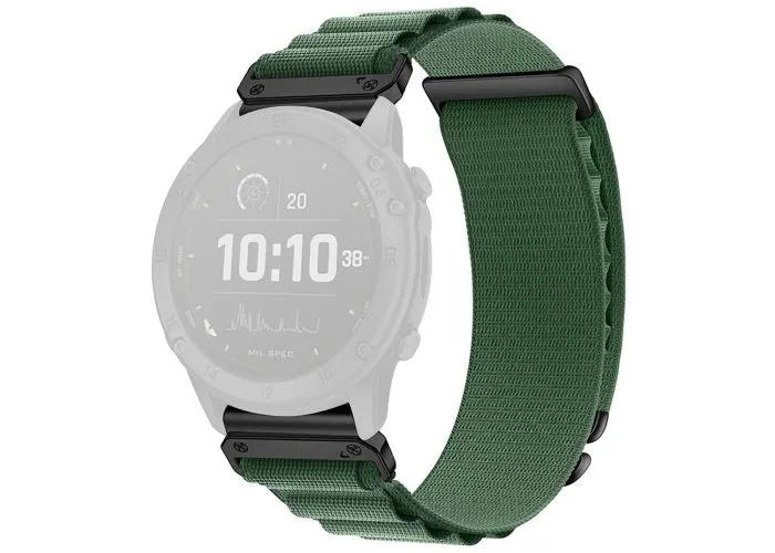 Garmin Quatix 8 47mm - Urrem i nylon tekstil 22mm med Quick Release - Grøn