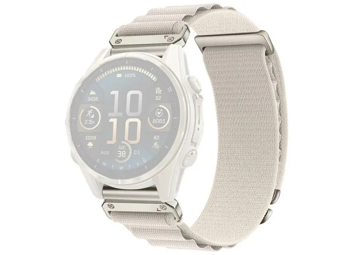 Garmin Forerunner 935 - Urrem i nylon tekstil 22mm med Quick Release - Creme