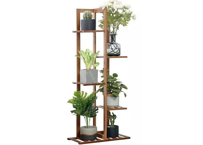 Reol i Bambus med 5 Hylder - Str. 45x22x103cm