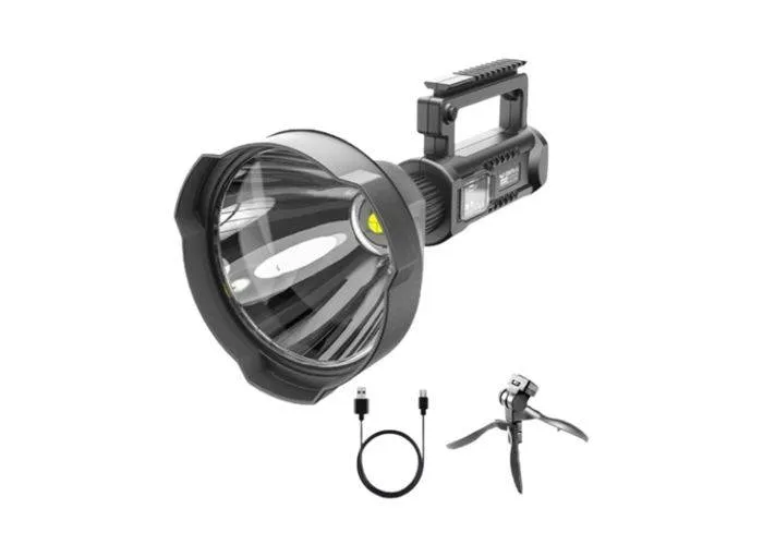 XHP70 Vandtæt LED lommelygte 50W - Genopladelig - Inkl. Stativ