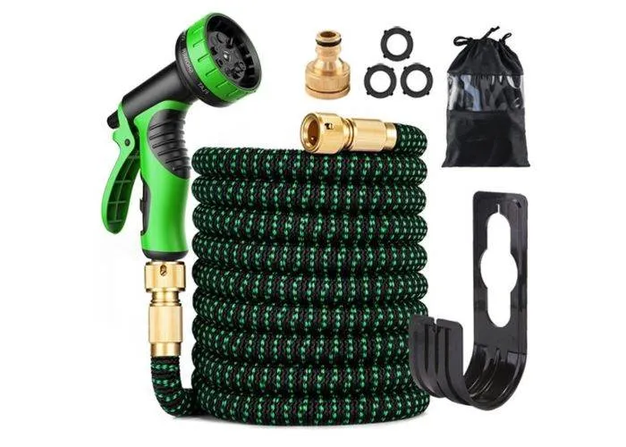 Carat Lux Fleksibel Vandslange med Messing koblinger inkl. 9 funktions spraypistol - 7,5m