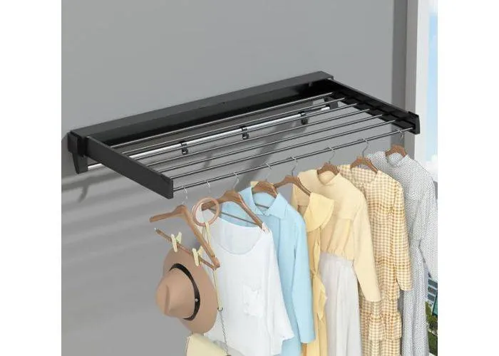 RACK - vægophængt tørrestativ i aluminium 80 x 40cm - Sort