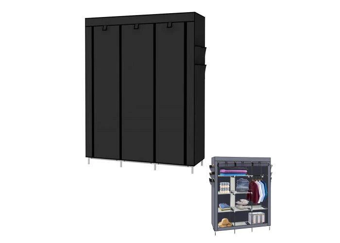 RACK Wardrobe - Garderobe i tekstil - 130x45x172 cm - Sort