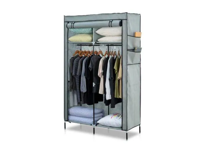 RACK Wardrobe - Garderobe i tekstil - 106x45x170cm - Grå