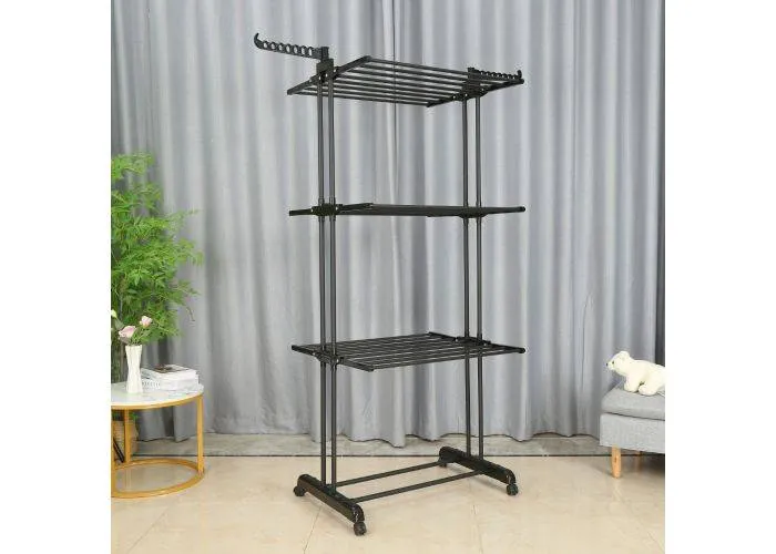 RACK - Tørrestativ / Tøjstativ - Foldeligt design - 3 niveauer med 8 alu stænger