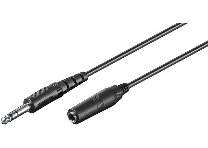 Jack 6.35 mm stereo forlængerkabel - 5 m