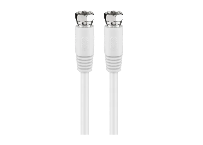 High Grade Antenne F-Kabel - dobbelt skærmning - Hvid - 3.5 m