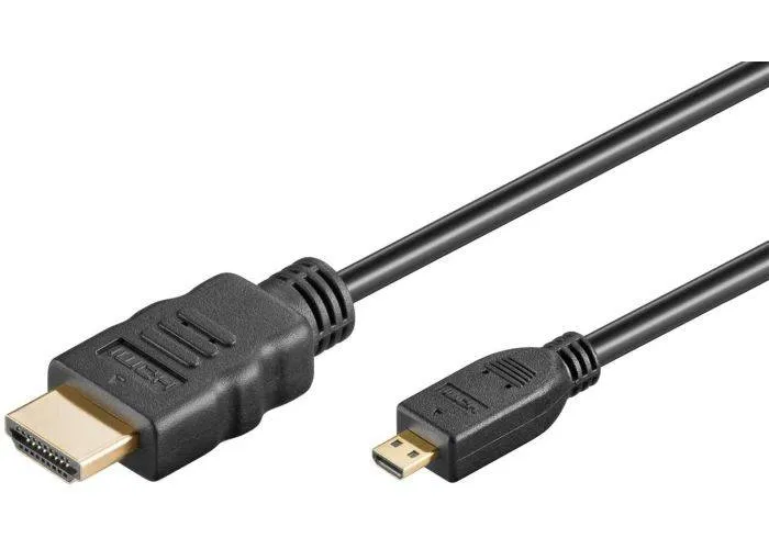 Micro HDMI - HDMI 2.0 kabel - 4K/60Hz - Guldbelagt - 3 m