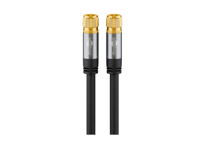 Premium Antenne F-Kabel - 4 x Afskærmning - 135db - Sort - 2 m