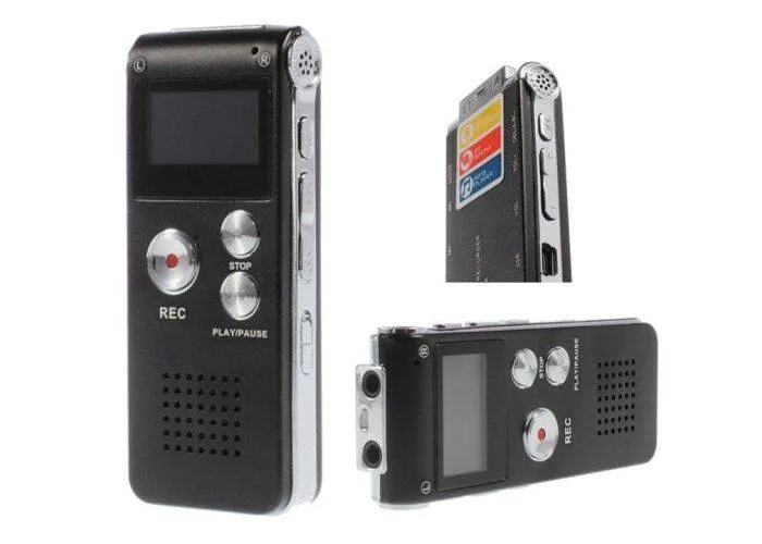 Diktafon 8GB - Optag/afspil / MP3 afspiller - Optag interviews/afspil musik