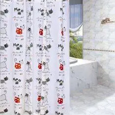SHOWER - Badeforhæng med print - 180 x 200 cm. - Kat