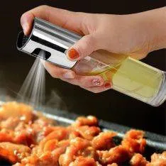Sprayflaske af glas til Olier til marinering / salater - Sølv