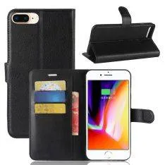 iPhone 8 Plus / 7 Plus - Læder cover / pung - Sort