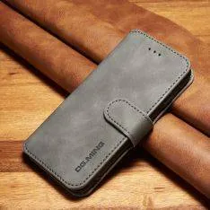 iPhone SE 3 5G (2022) / SE 2020 / iPhone 8/7 - DG MING Retro læder cover / pung - Grå