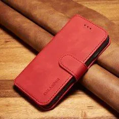 iPhone SE 3 5G (2022) / SE 2020 / iPhone 8/7 - DG MING Retro læder cover / pung - Rød