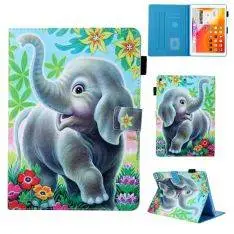 iPad 10.2 (2021/2020/2019) / Air 10.5 (2019) - Supreme mønstret læder cover med kortholdere - Elefant