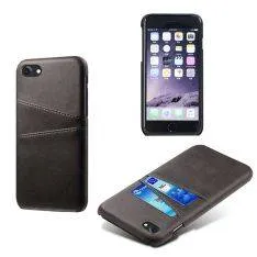 iPhone SE 3 5G (2022) / SE 2020 / iPhone 8/7 - KSQ læder Hardcover m/kortholdere - Sort