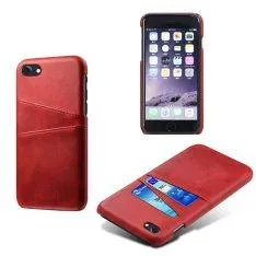 iPhone SE (2020) / iPhone 8/7 - KSQ læder Hardcover m/kortholdere - Rød