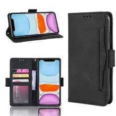 iPhone 12 - Læder cover / pung - Aftagelig udvendig kortholder - Sort