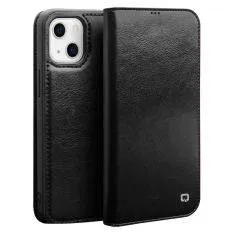 iPhone 13 - QIALINO "Classic" ægte læder cover / pung - Sort