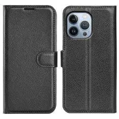 iPhone 14 Pro - Læder cover / pung - Sort