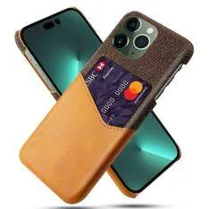 iPhone 14 Pro - Læder hard cover med kortholder - Orange