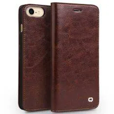 iPhone 8/7 - QIALINO Business ægte læder cover / plung - Brun